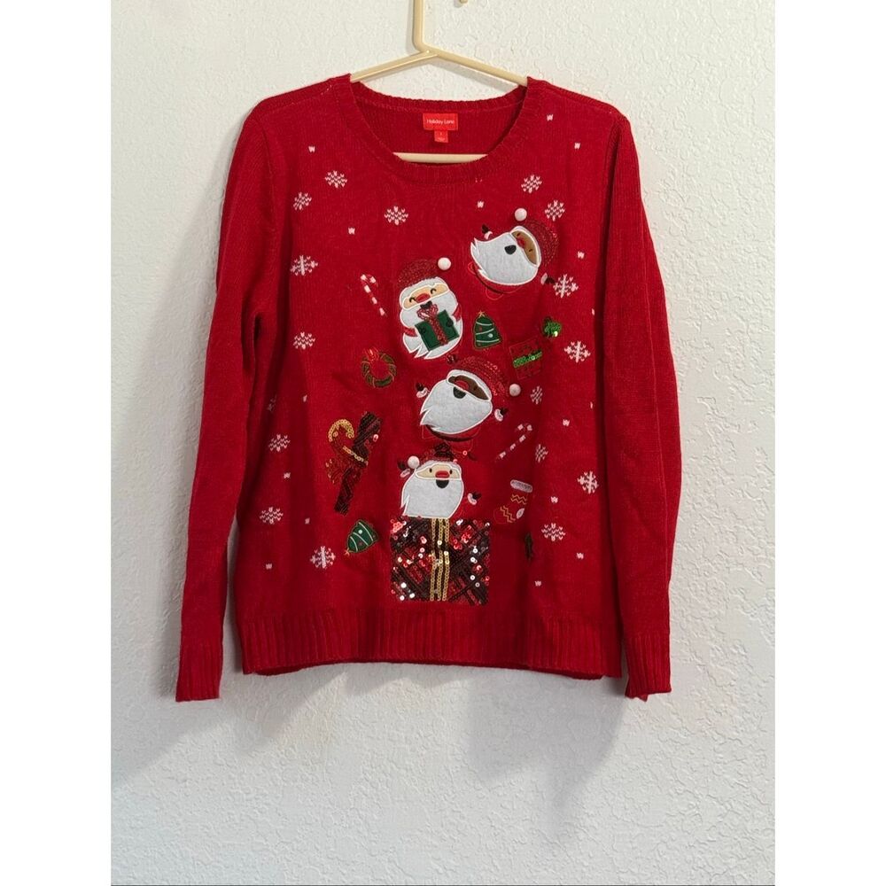 Holiday‎ Lane Women's Santa Surprise Sequined Sweater, Macy's L Christmas